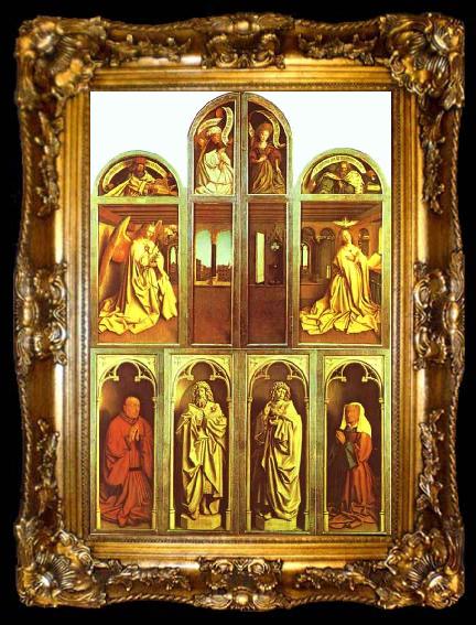 framed  Jan Van Eyck The Ghent Altarpiece with altar wings closed, ta009-2